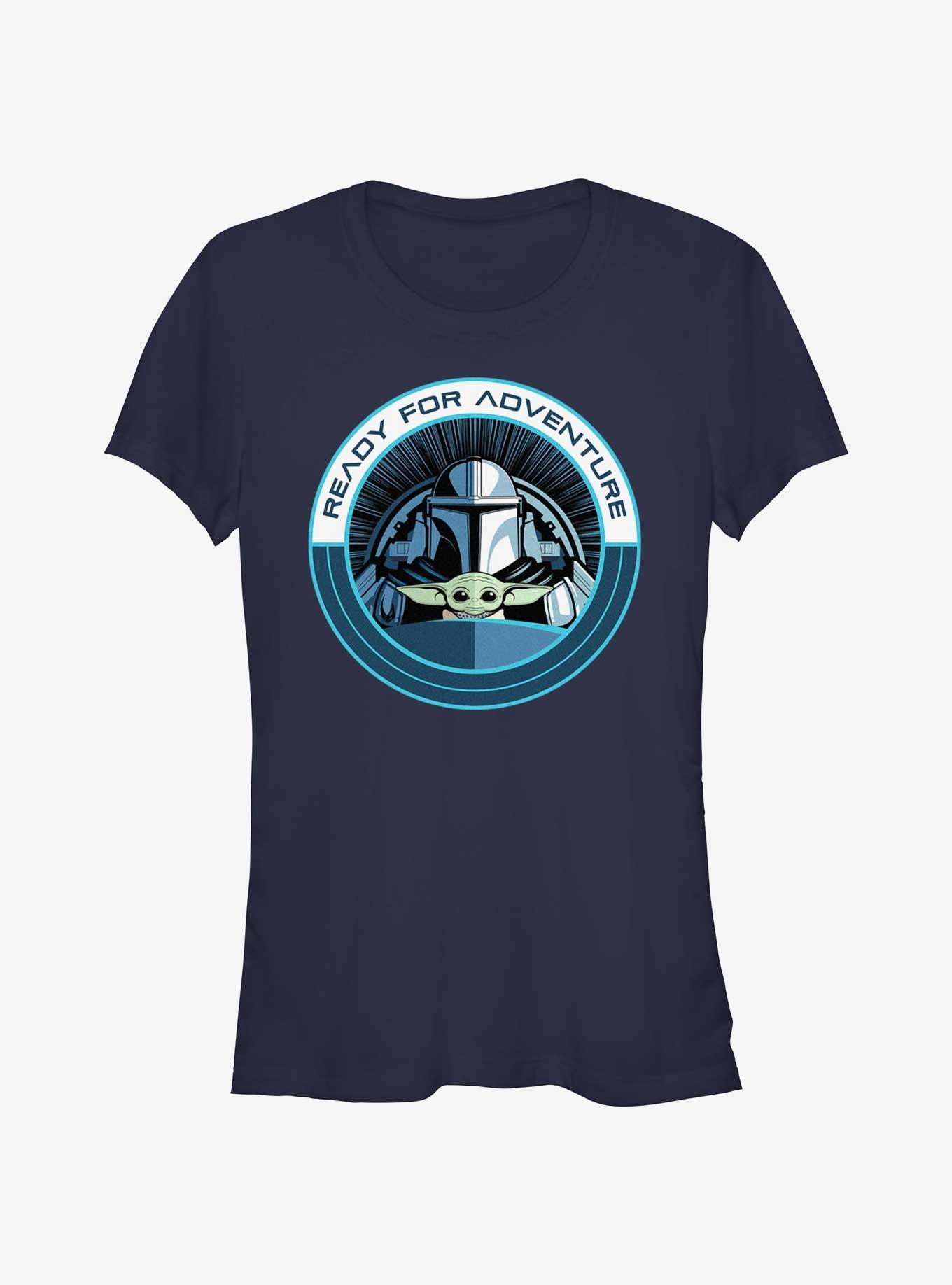 Star Wars The Mandalorian Grogu & Mando Ready For Adventure Badge Girls T-Shirt, , hi-res
