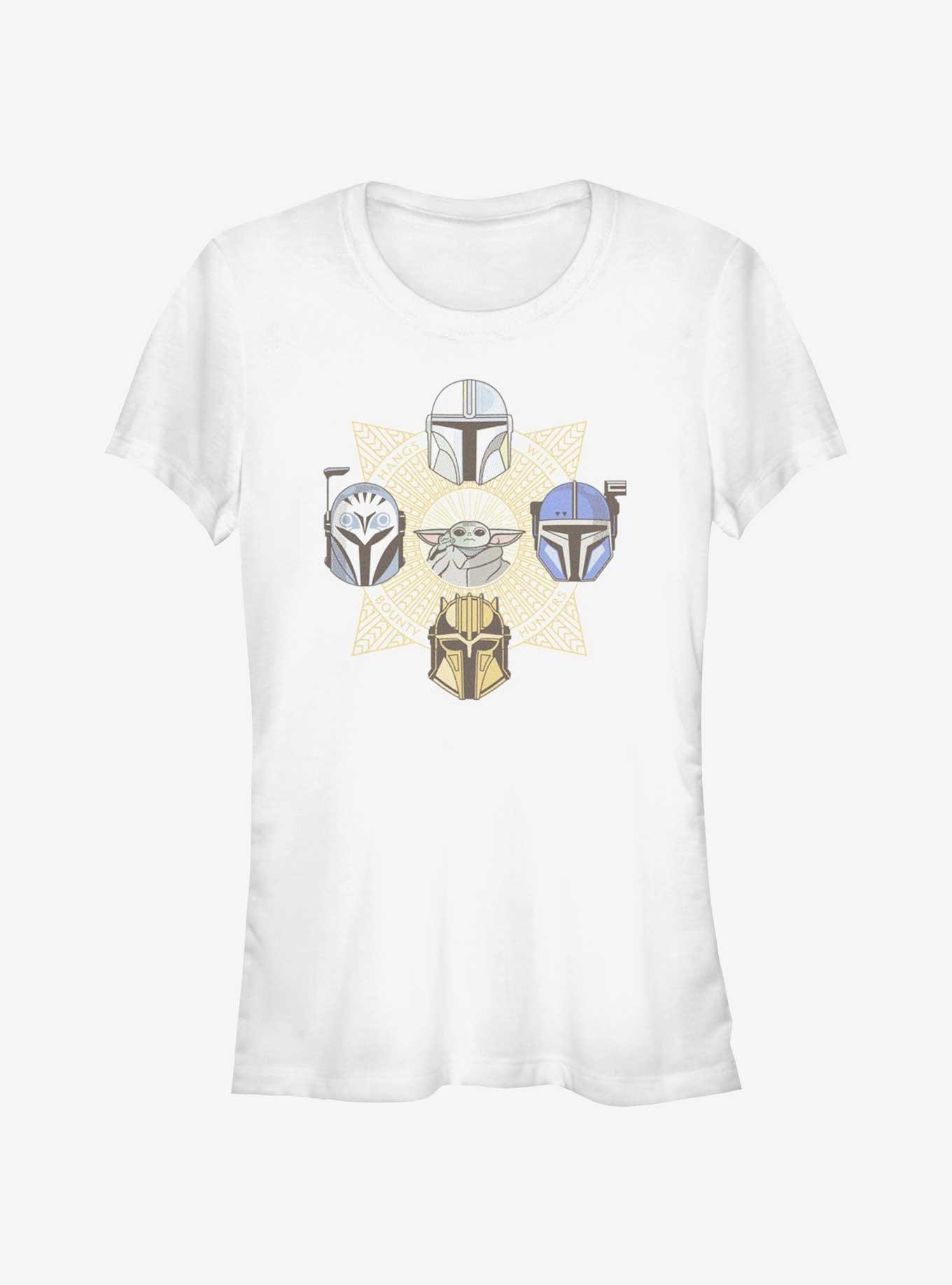 Star Wars The Mandalorian Grogu and Bounty Hunters Girls T-Shirt, WHITE, hi-res