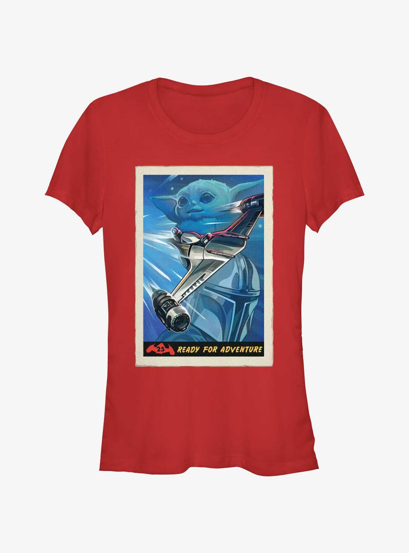 Star Wars The Mandalorian N-1 Starfighter Ready For Adventure Poster Girls T-Shirt, RED, hi-res