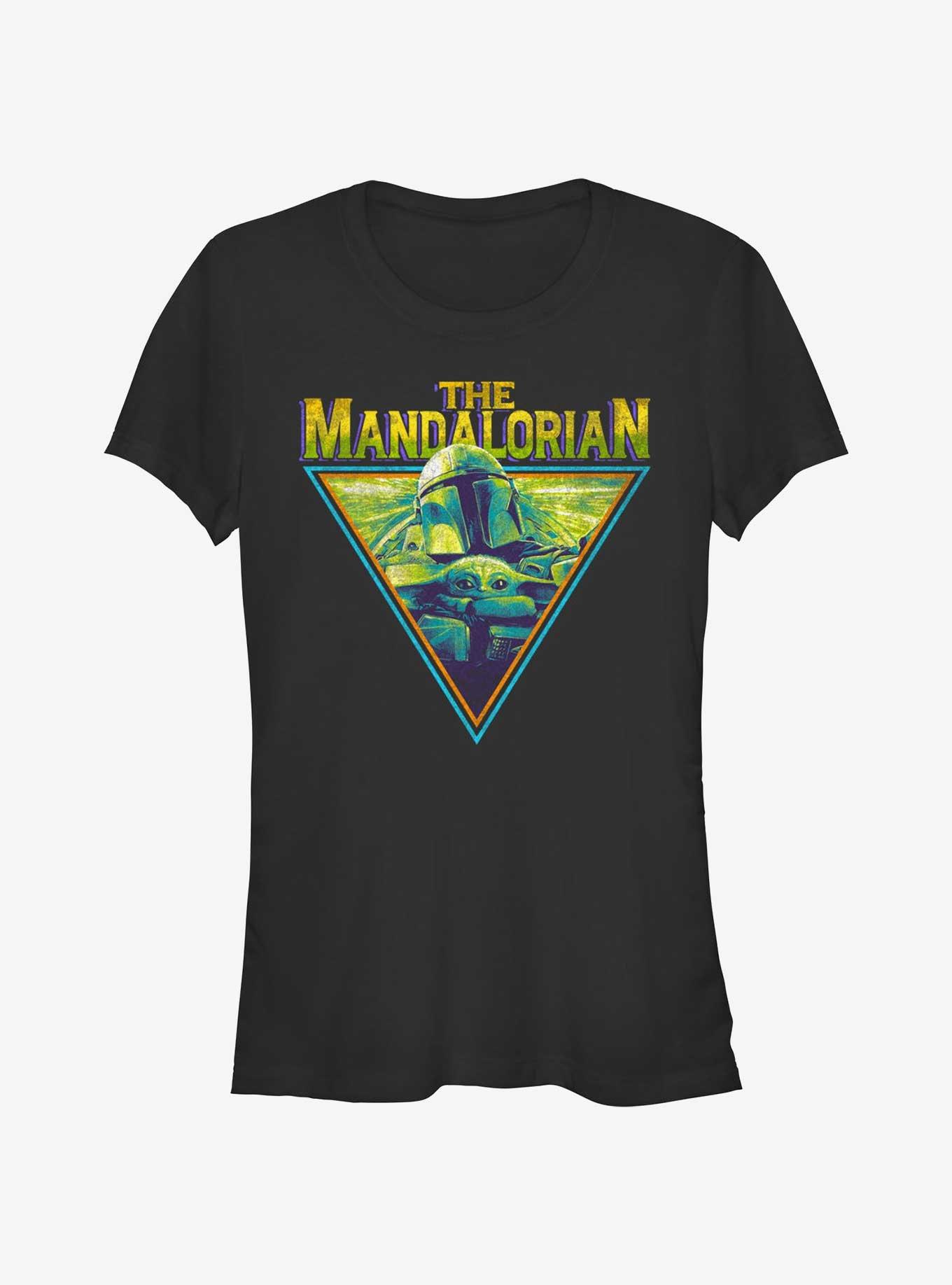 Star Wars The Mandalorian Neon Grunge Logo Girls T-Shirt, BLACK, hi-res