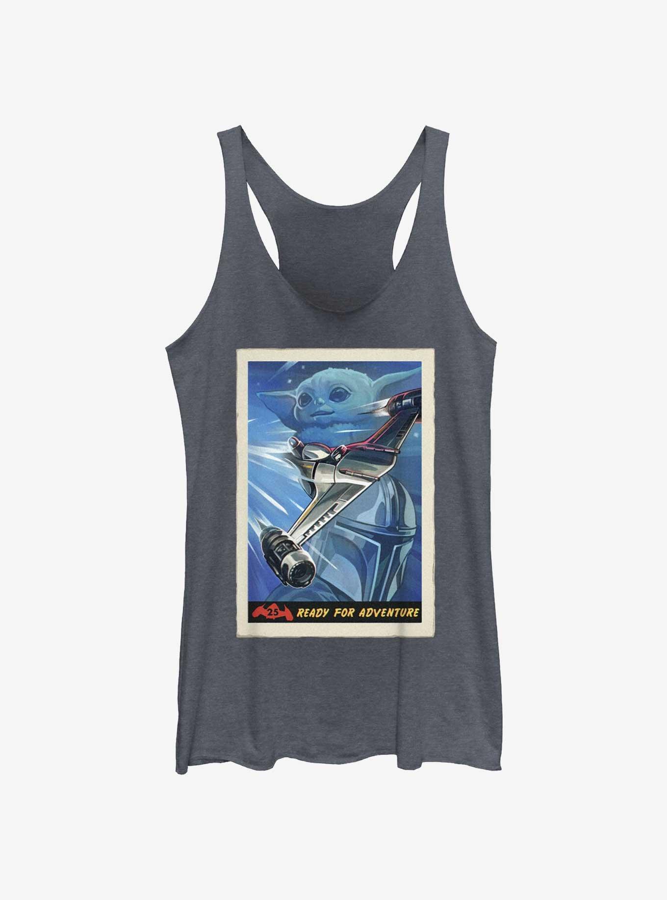 Star Wars The Mandalorian N-1 Starfighter Ready For Adventure Poster Girls Tank, NAVY HTR, hi-res