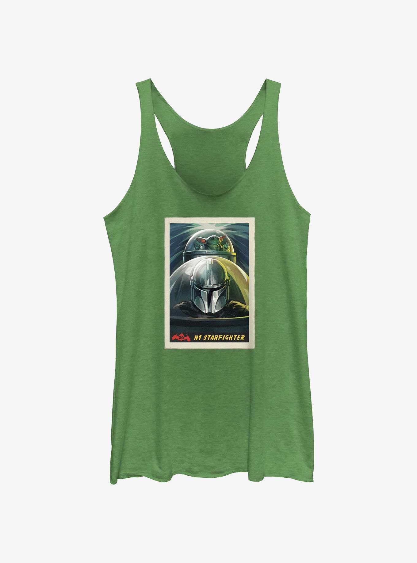 Star Wars The Mandalorian Grogu & Mando N-1 Starfighter Poster Girls Tank, , hi-res