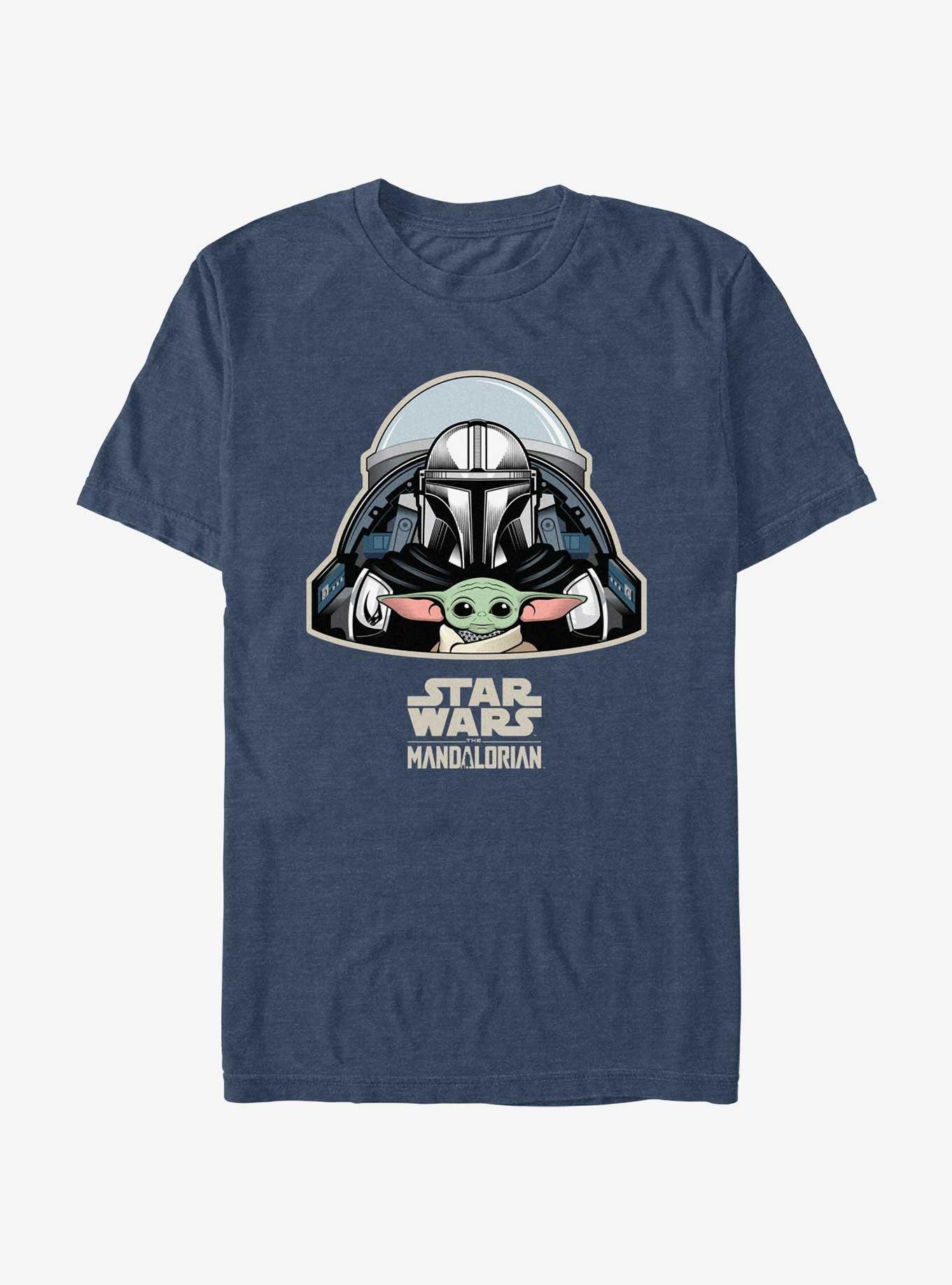 Star Wars The Mandalorian Mando & Grogu Cockpit T-Shirt - BLUE | Hot Topic