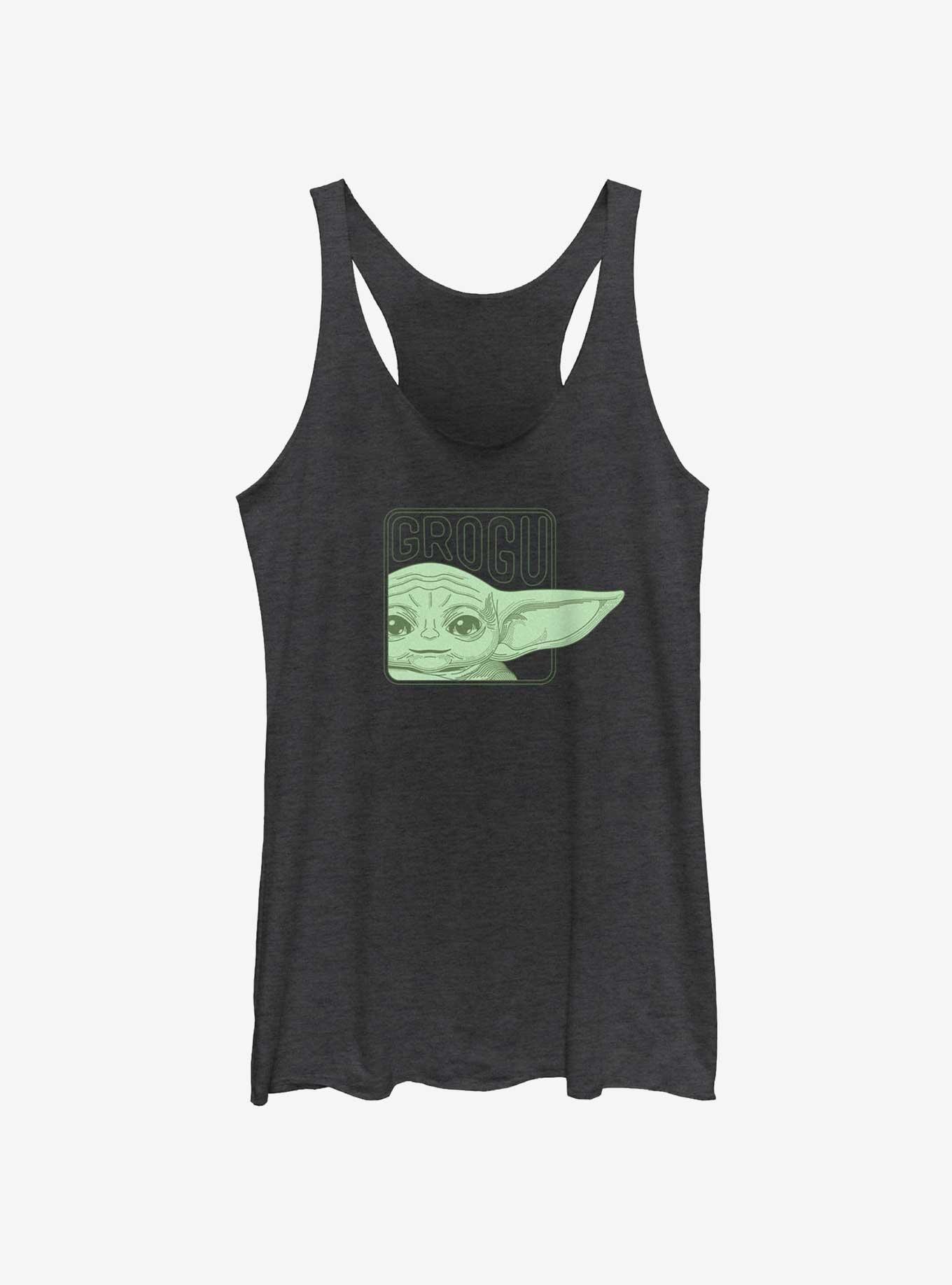 Star Wars The Mandalorian Grogu Happy Ears Girls T-Shirt, BLK HTR, hi-res