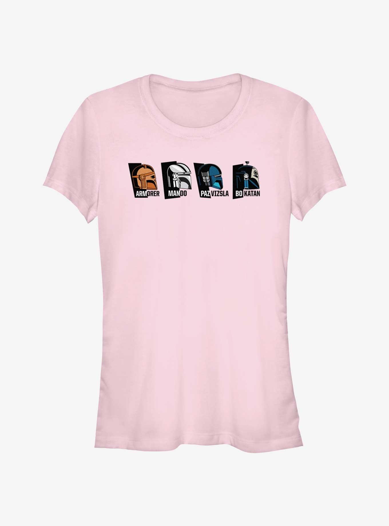 Star Wars The Mandalorian Helmet Heads Armorer, Mando, Paz Vizsla, & Bo-Katan Girls T-Shirt, , hi-res