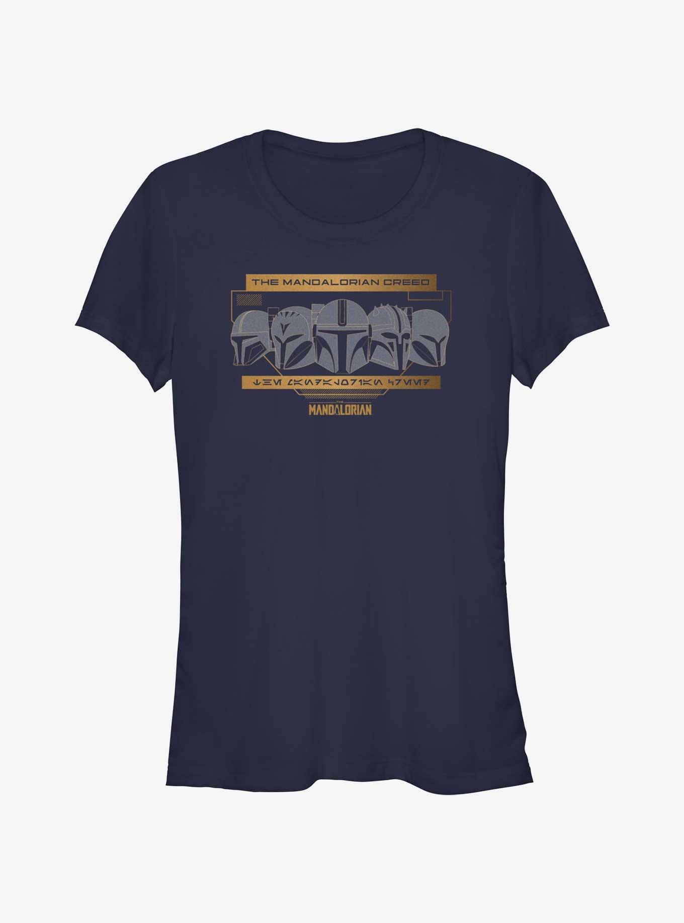 Star Wars The Mandalorian Helmets of the Creed Girls T-Shirt, NAVY, hi-res