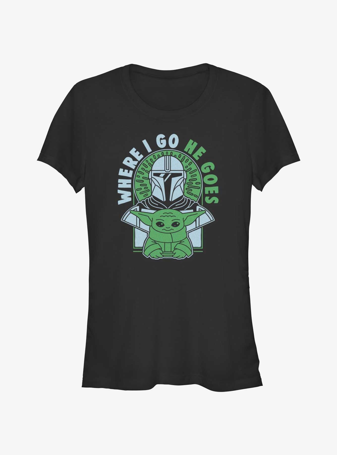 Star Wars The Mandalorian Where I Go, He Goes Girls T-Shirt, , hi-res