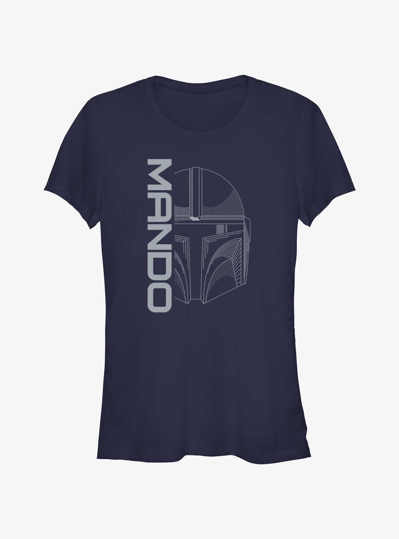 Star Wars The Mandalorian Line Art Mando Head Girls T-Shirt, , hi-res