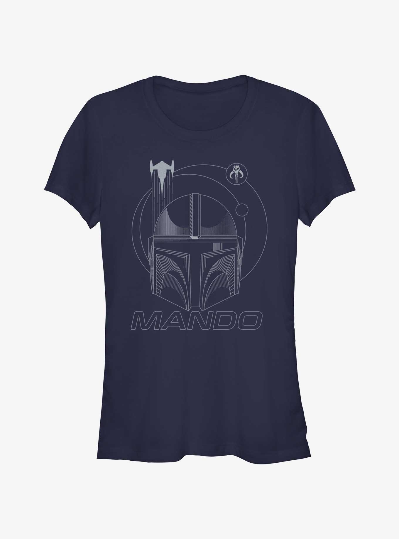 Star Wars The Mandalorian Mando Line Art Girls T-Shirt