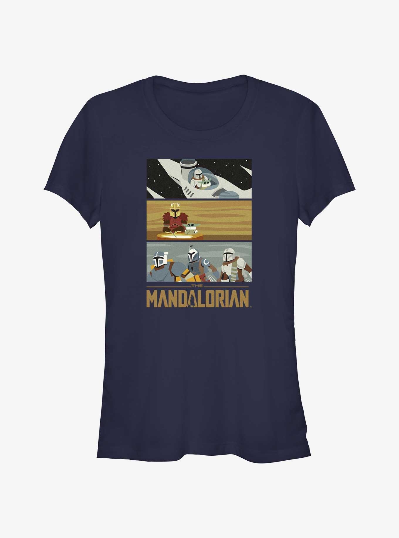 Star Wars The Mandalorian Grogu & Mando Scene Panels Girls T-Shirt, , hi-res