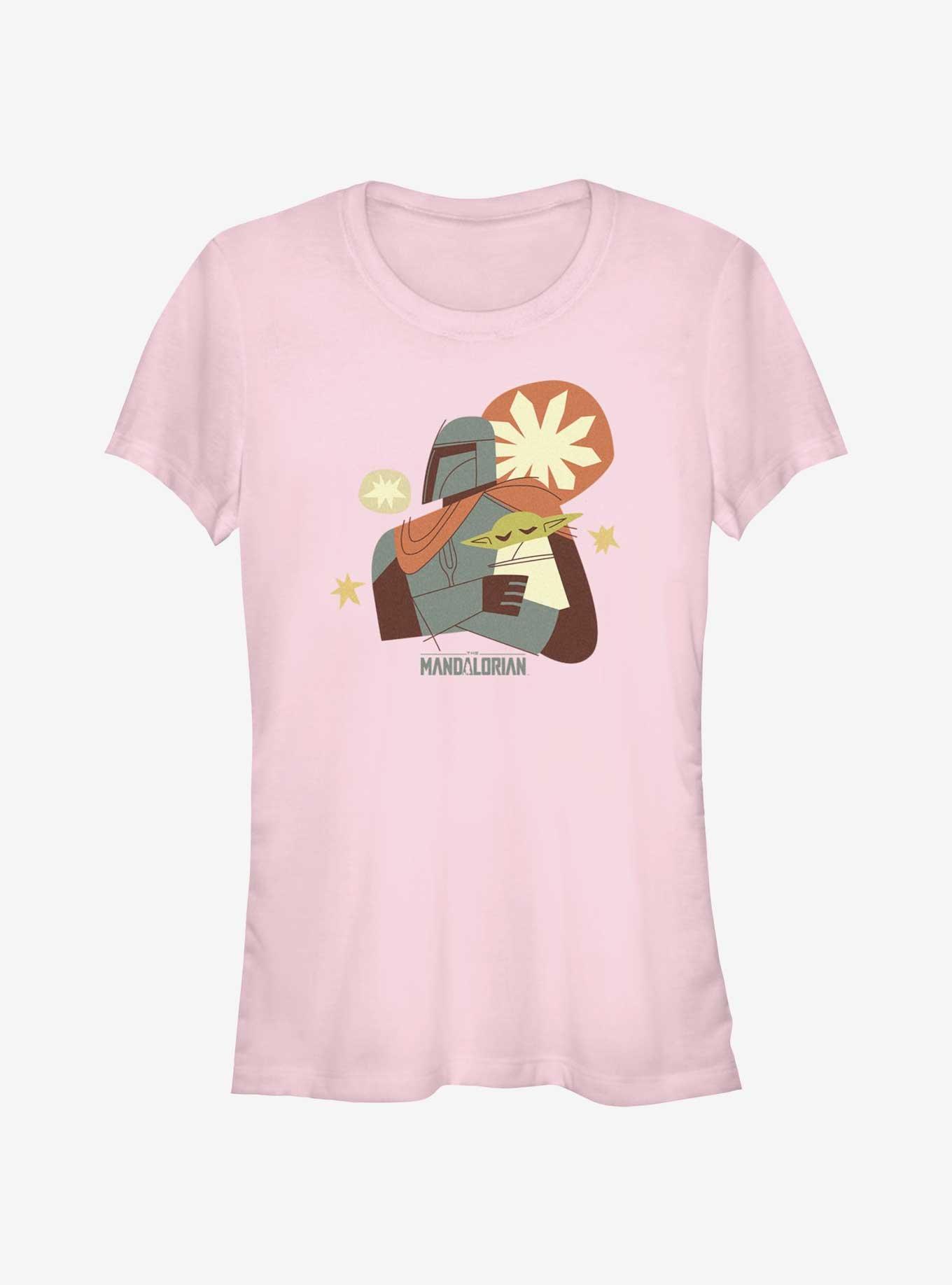 Star Wars The Mandalorian Mando & Sleepy Grogu Sketch Girls T-Shirt