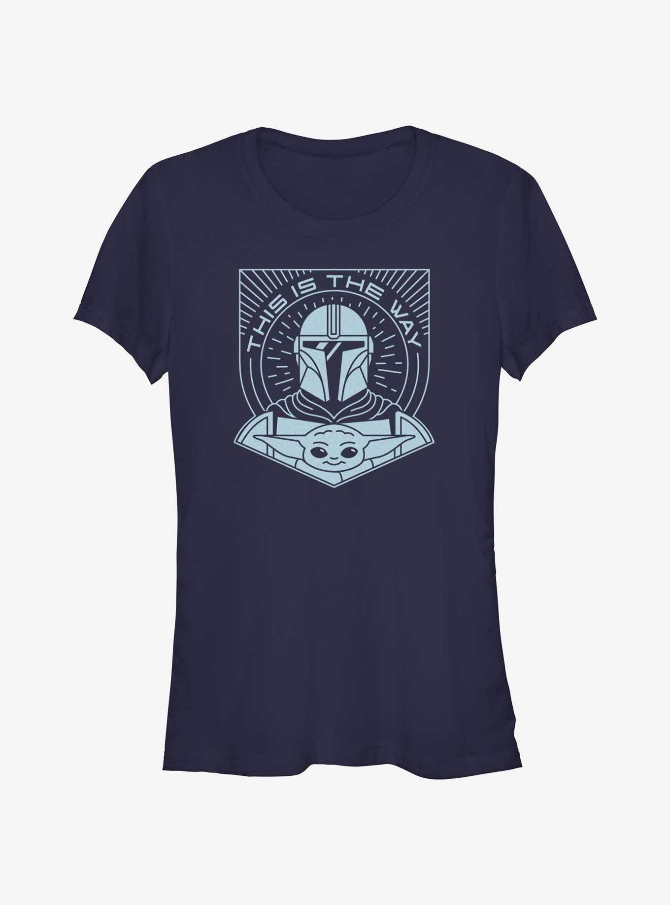 Star Wars The Mandalorian This Is The Way Line Art Girls T-Shirt, NAVY, hi-res
