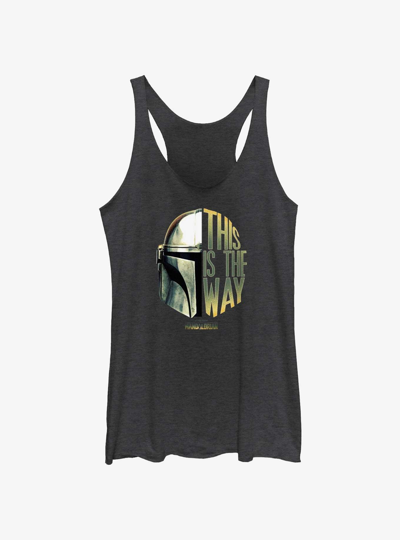 Star Wars The Mandalorian This Is The Way Helmet Split Girls Tank, BLK HTR, hi-res