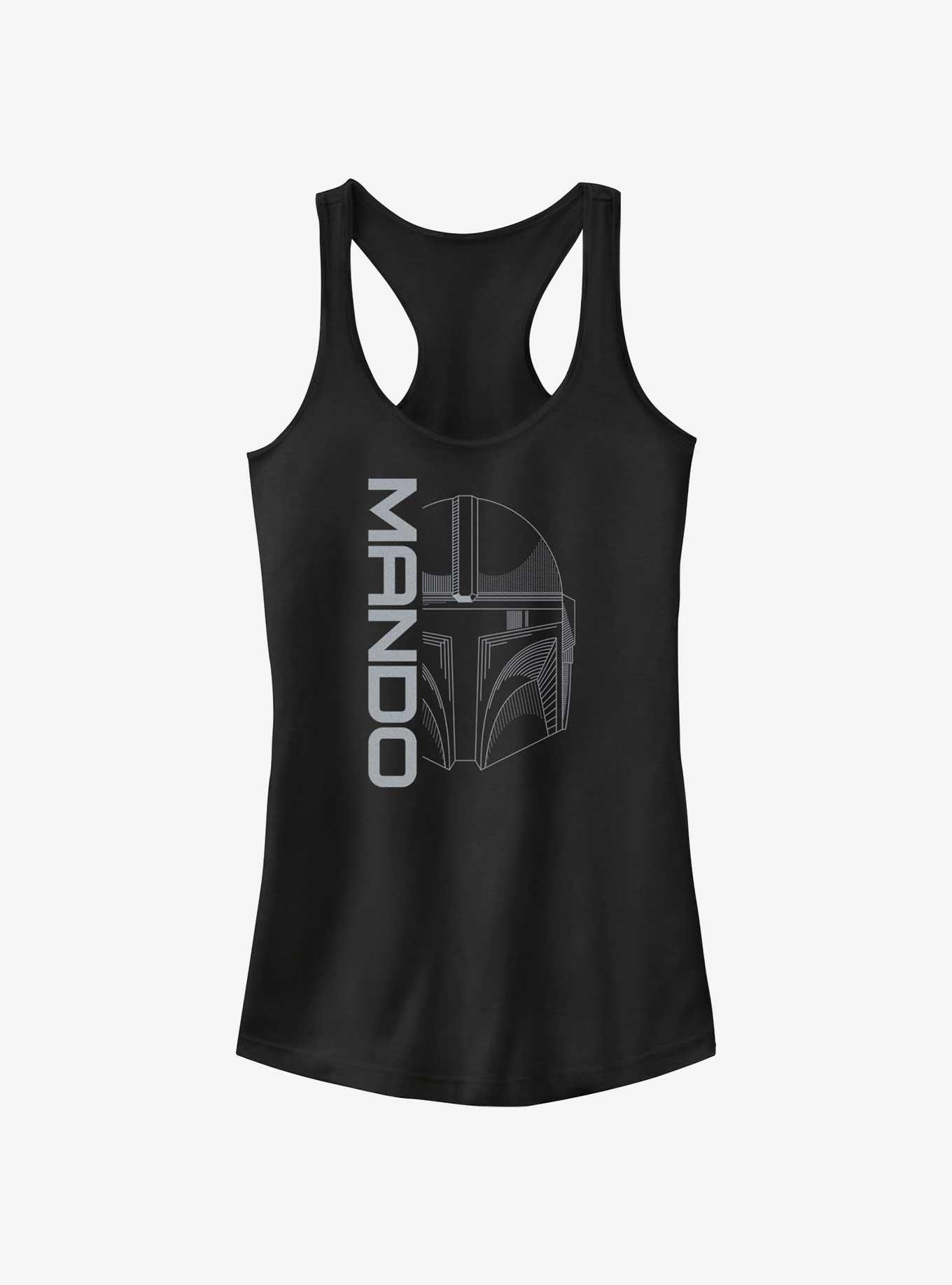 Star Wars The Mandalorian Line Art Mando Head Girls Tank, , hi-res