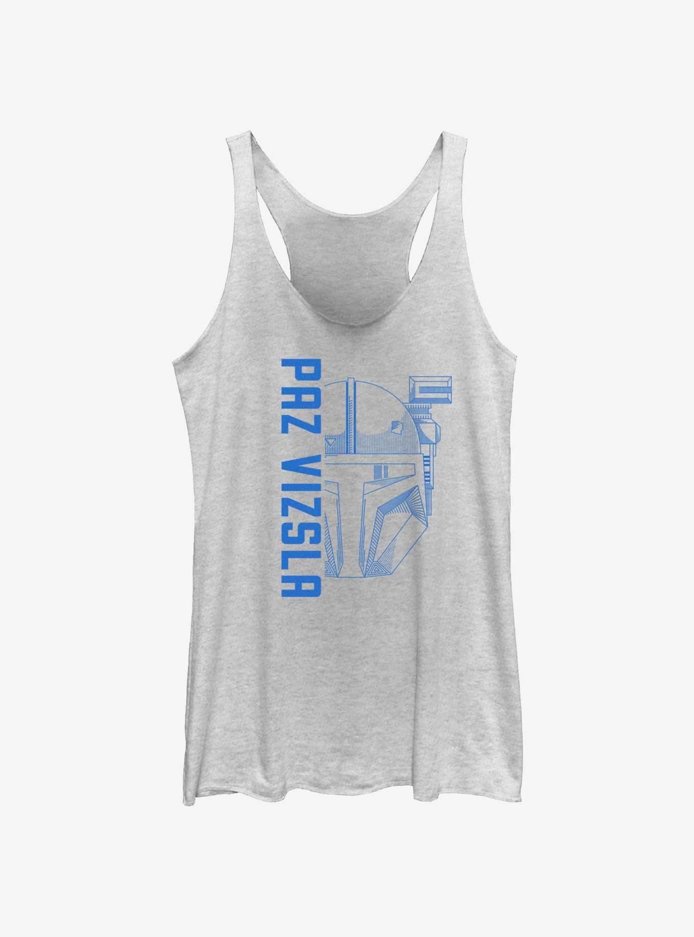 Star Wars The Mandalorian Paz Vizsla Helmet Girls Tank, WHITE HTR, hi-res