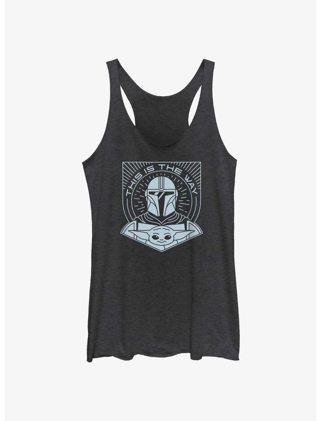 Star Wars The Mandalorian This Is The Way Line Art Girls Tank, BLK HTR, hi-res