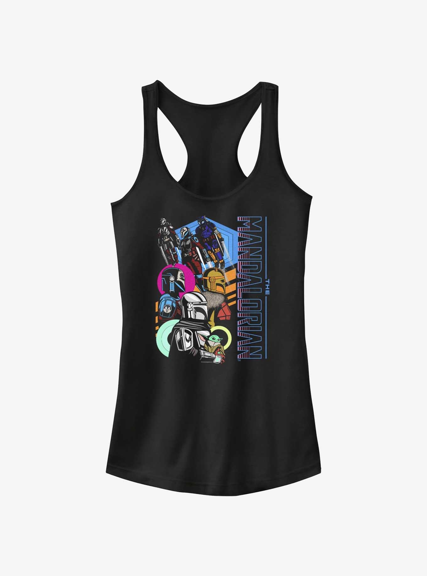 Star Wars The Mandalorian Fearsome Warriors Portrait Girls Tank, BLACK, hi-res