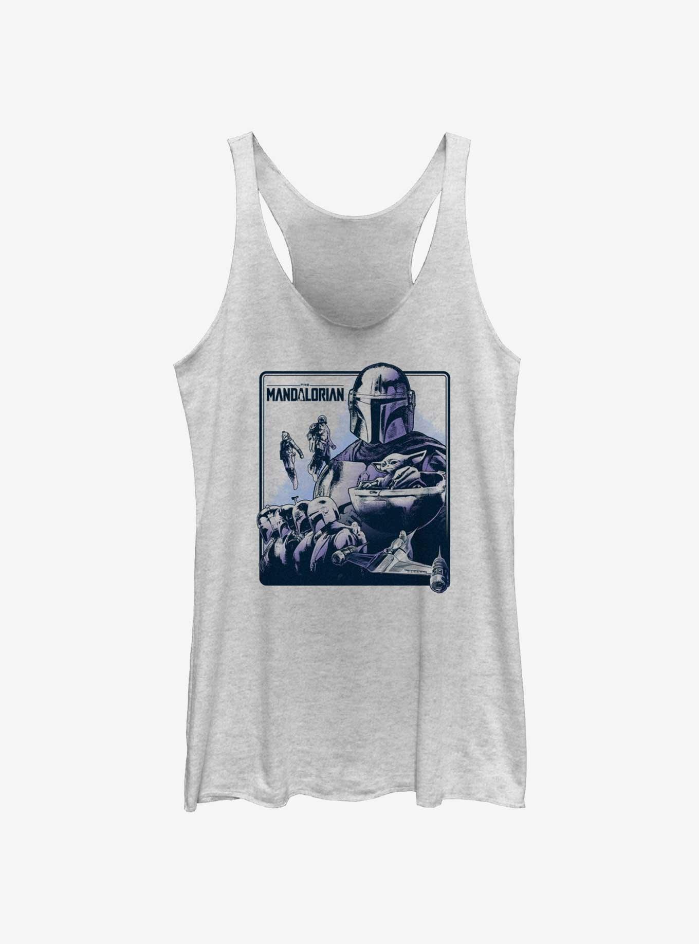 Star Wars The Mandalorian Galaxy's Warriors Poster Girls Tank, WHITE HTR, hi-res
