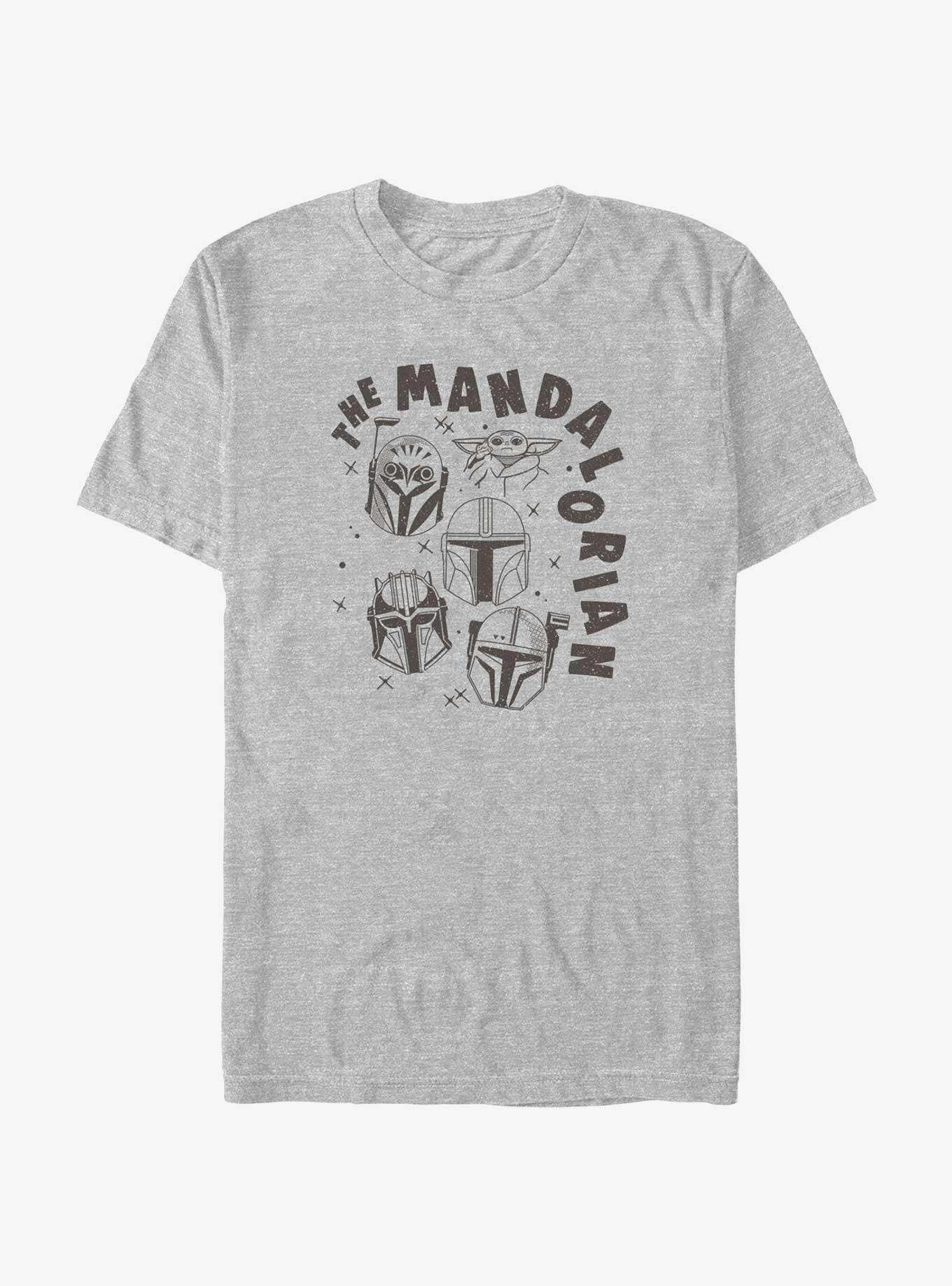 Star Wars The Mandalorian Floating Helmets T-Shirt, ATH HTR, hi-res