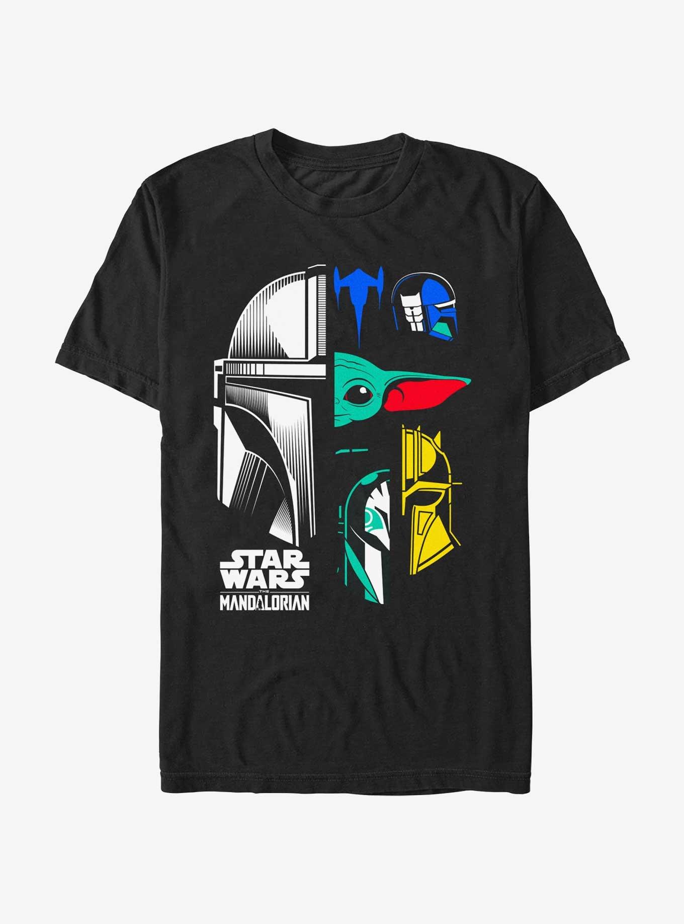 Star Wars The Mandalorian Grogu & Mando Helmet Split T-Shirt, , hi-res