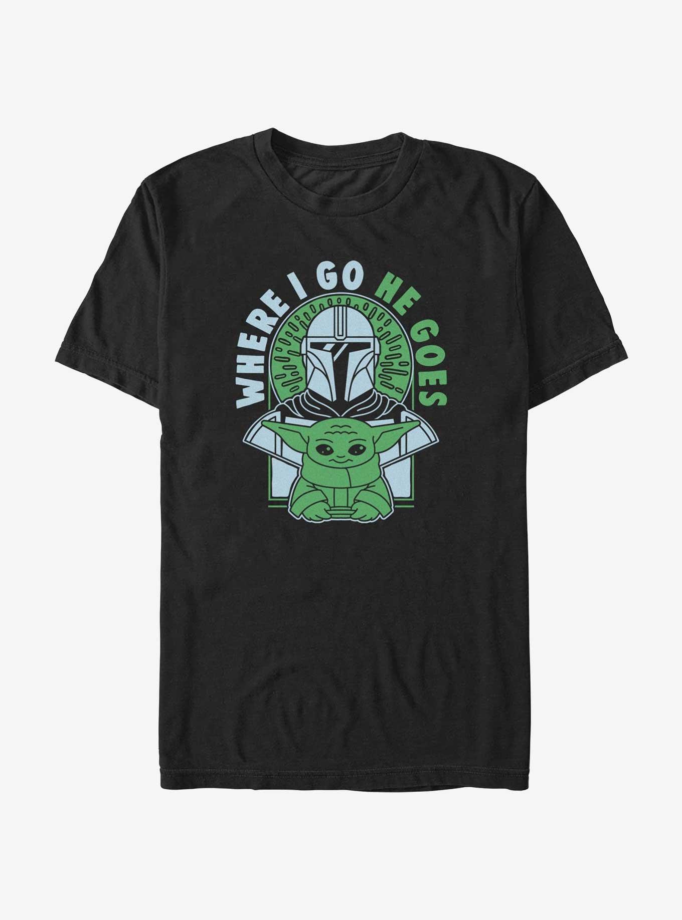 Star Wars The Mandalorian Where I Go, He Goes T-Shirt, BLACK, hi-res
