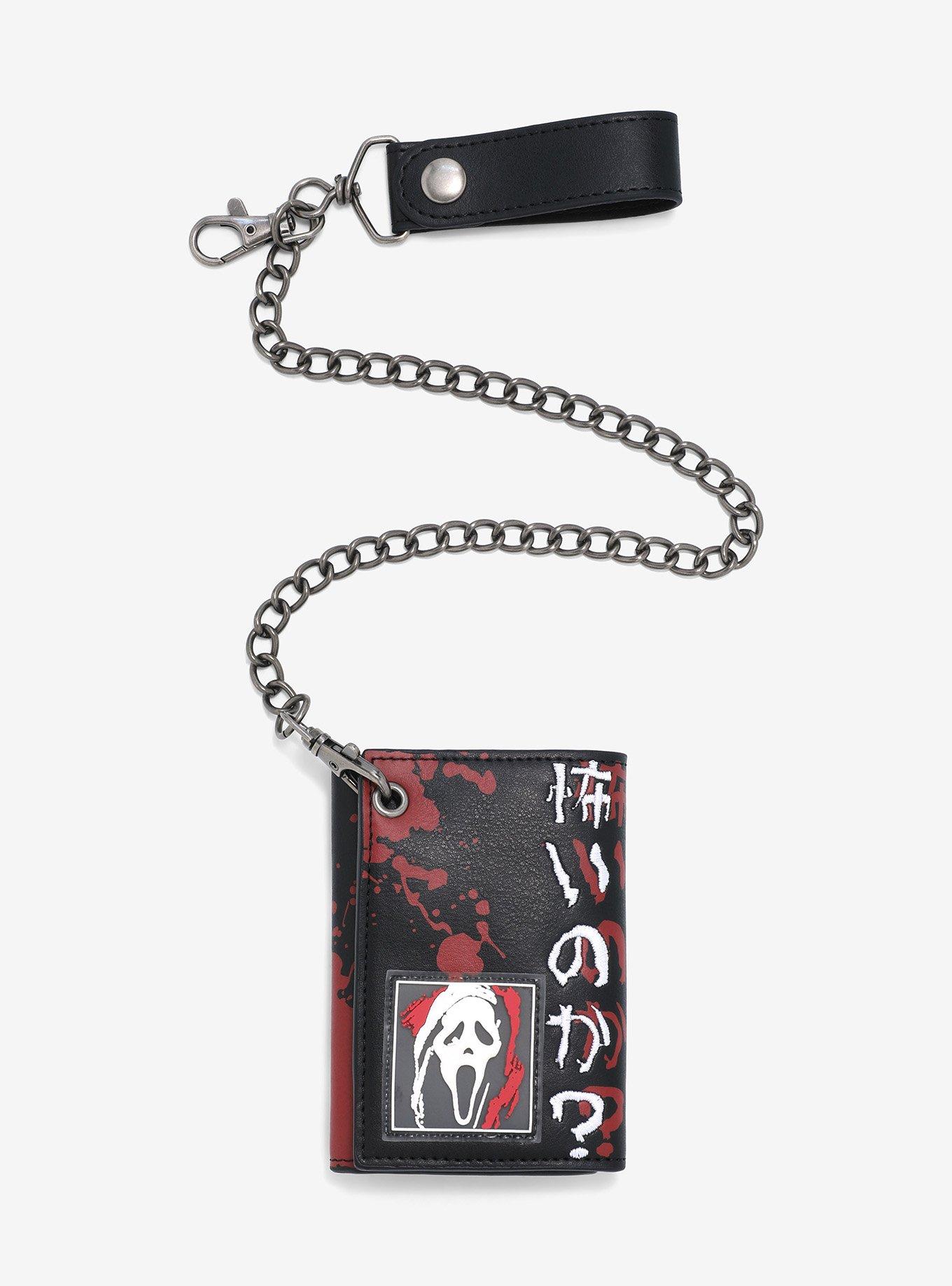 Scream Ghost Face Horror Movies Trifold Chain Wallet