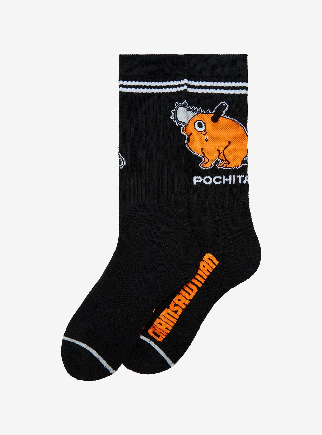 Chainsaw Man Pochita Varsity Crew Socks, , hi-res