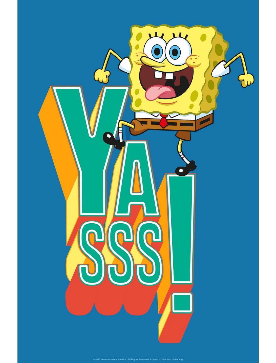 Spongebob Squarepants Yasss! Poster, WHITE, hi-res