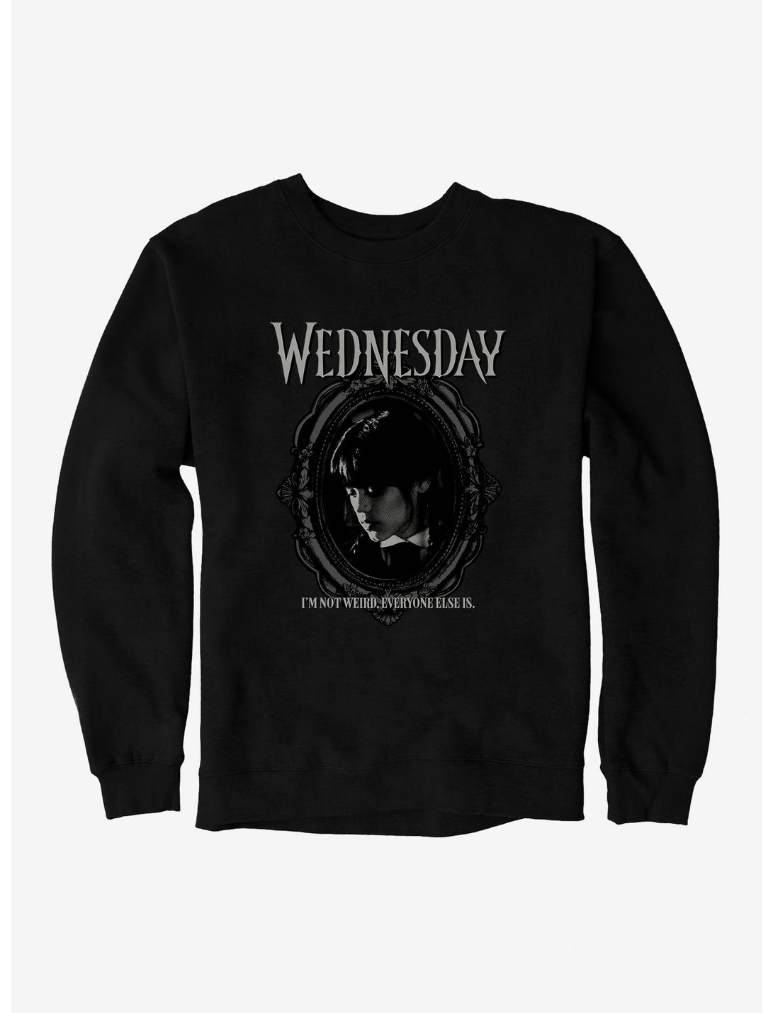 Wednesday I'm Not Weird Sweatshirt, BLACK, hi-res