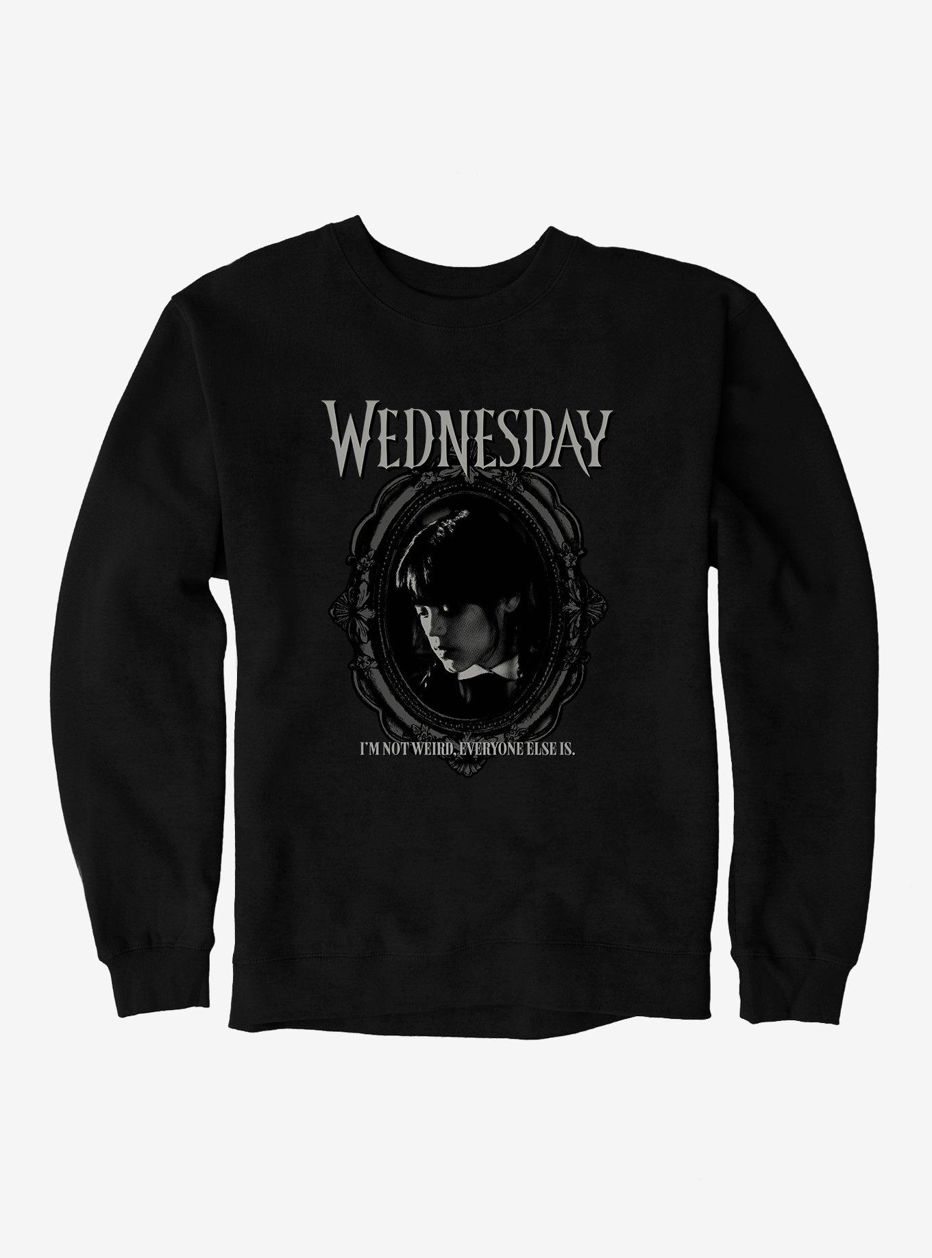 Wednesday I'm Not Weird Sweatshirt, BLACK, hi-res