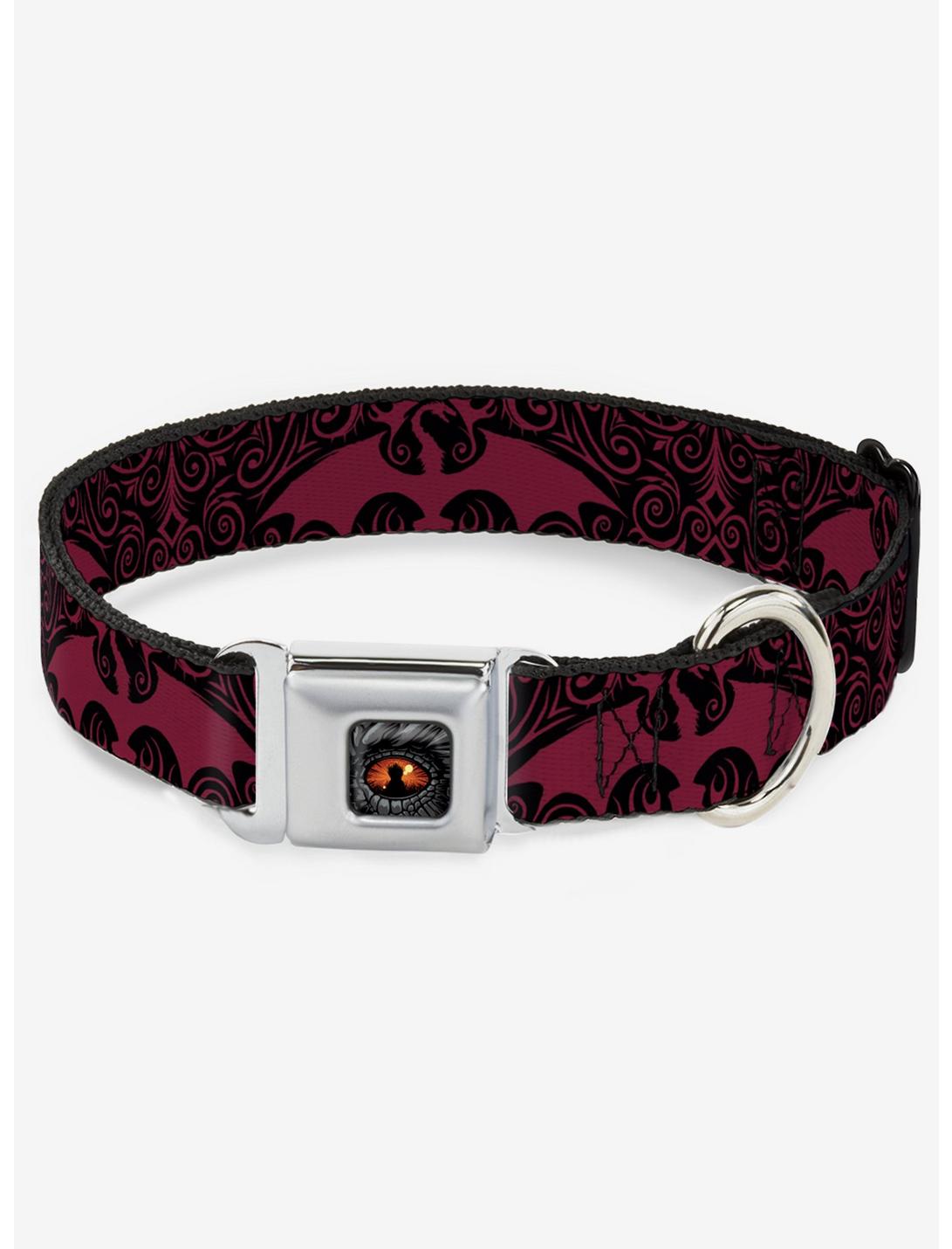 House Of The Dragon With Dragon Icon Seatbelt Buckle Dog Collar, BLACK, hi-res