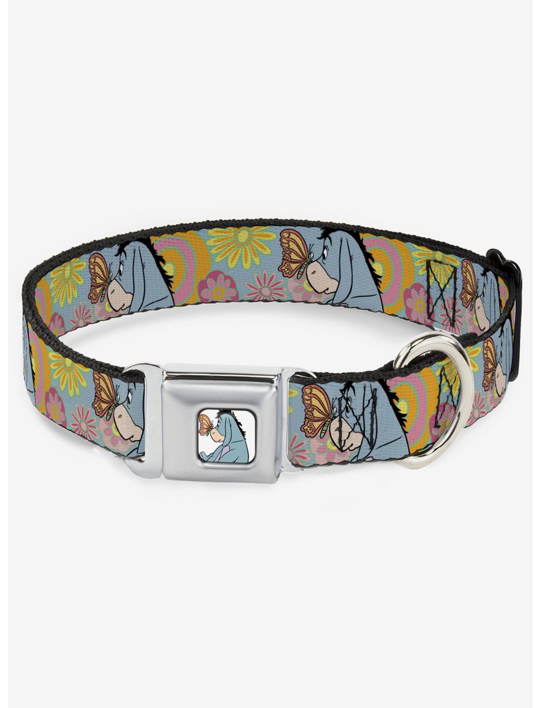 Disney Winnie The Pooh Eeyore Butterfly Seatbelt Buckle Dog Collar, BLUE, hi-res