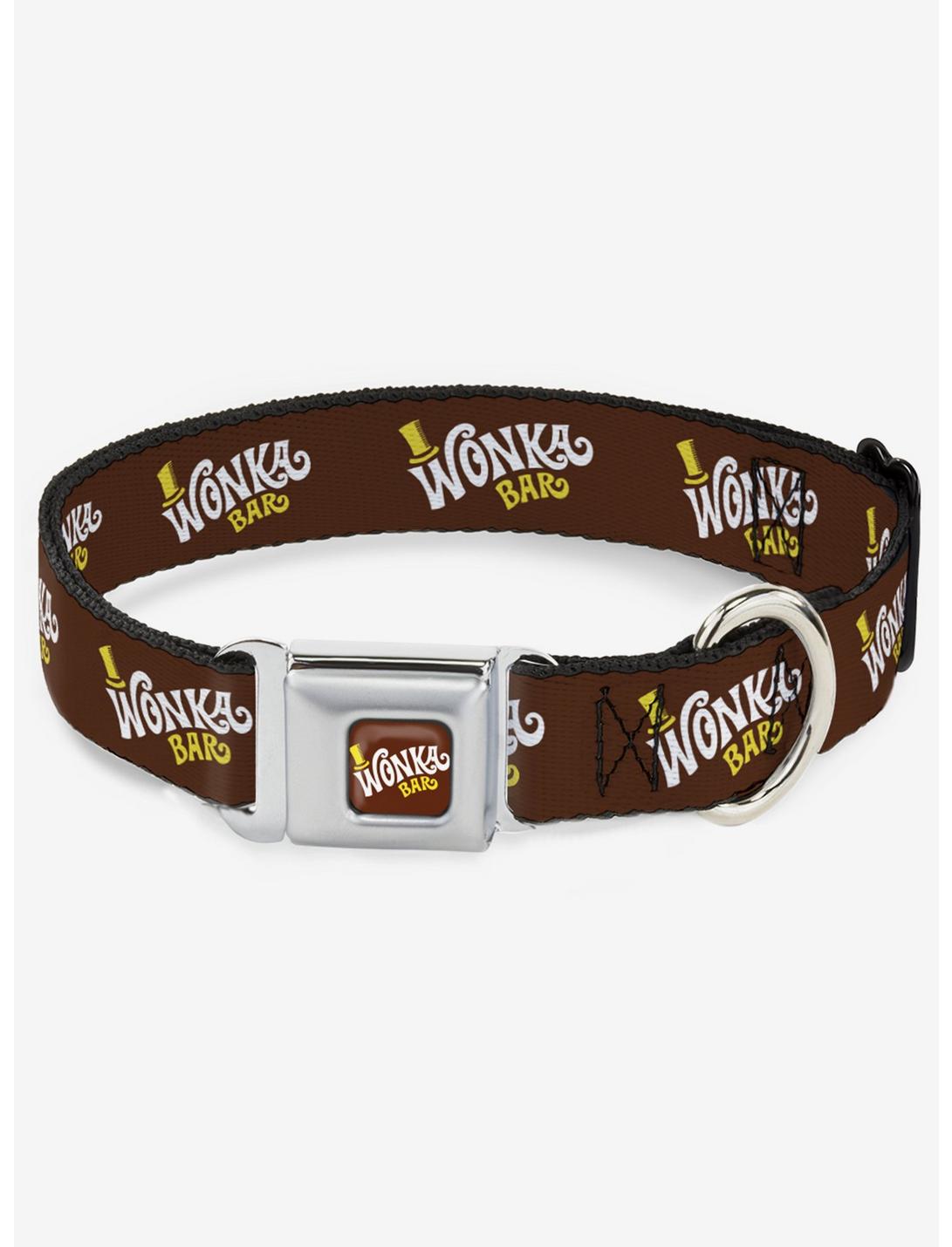 Willy Wonka And The Chocolate Factory Wonka Bar Seatbelt Buckle Dog Collar, BROWN, hi-res