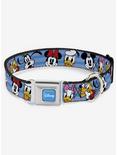 Disney The Sensational Six Smiling Faces Seatbelt Buckle Dog Collar, BLUE, hi-res