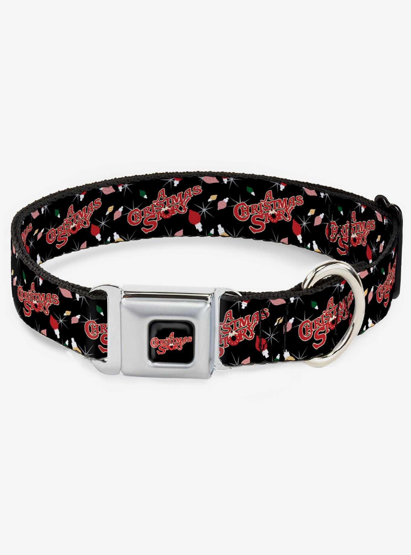 A Christmas Story Title Logo And Lights Seatbelt Buckle Dog Collar, , hi-res