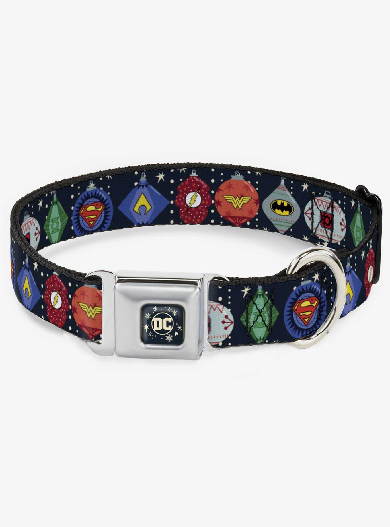 DC Comics Justice League Holiday Ornament Seatbelt Buckle Dog Collar, , hi-res