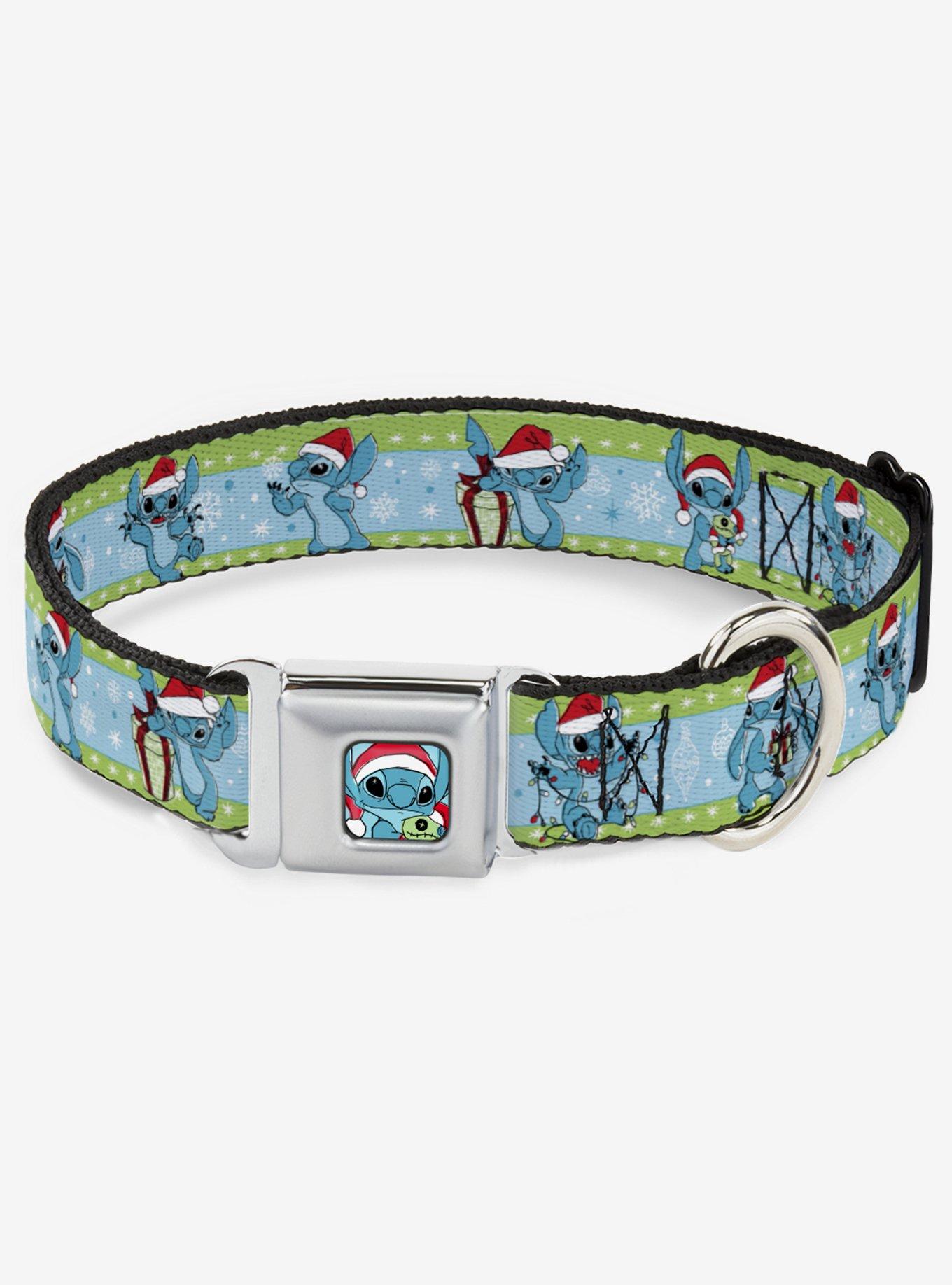 Disney Lilo & Stitch Holiday Stitch And Scrump Seatbelt Buckle Dog Collar, GREEN, hi-res