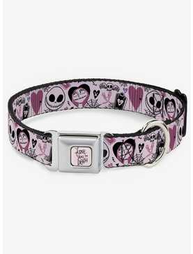 The Nightmare Before Christmas Jack And Sally Doodles Seatbelt Buckle Dog Collar, , hi-res