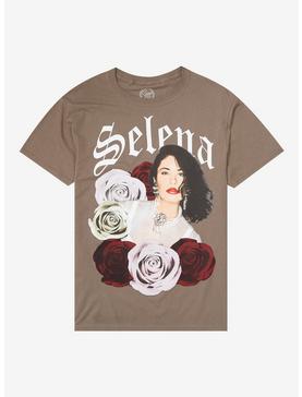 Selena Roses Portrait Boyfriend Fit Girls T-Shirt, , hi-res