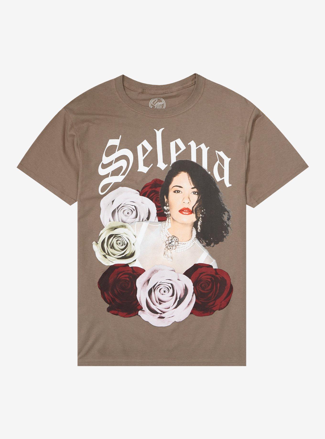 Selena Roses Portrait Boyfriend Fit Girls T-Shirt, MAUVE, hi-res