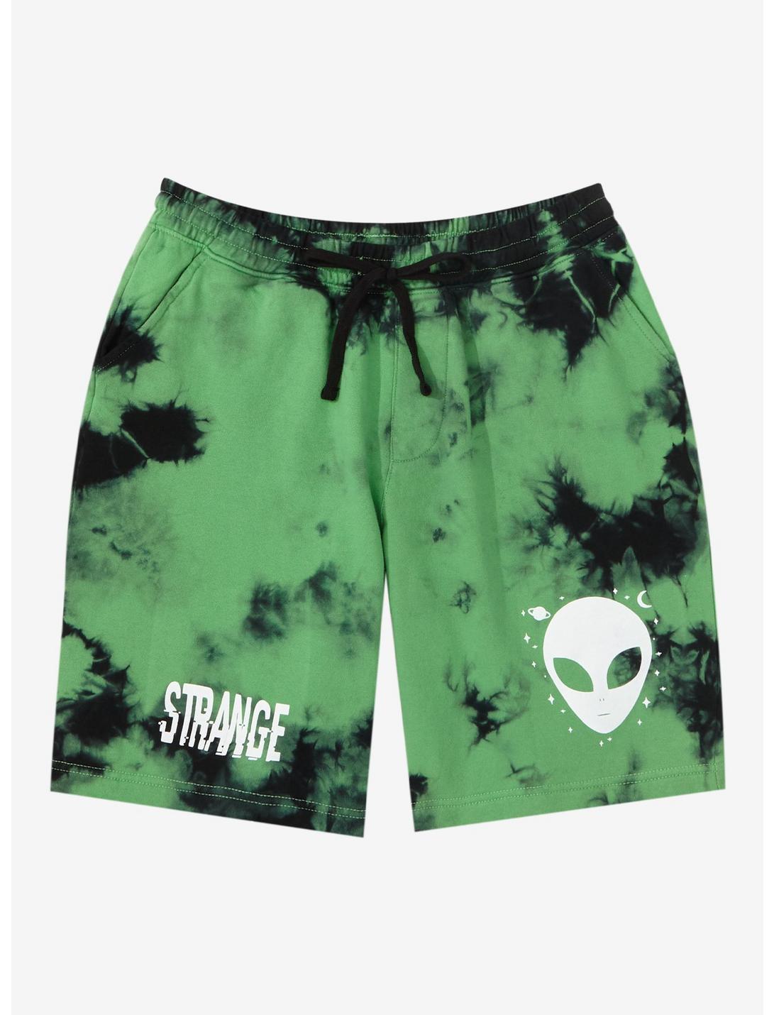 Alien Tie-Dye Lounge Shorts, GREEN, hi-res