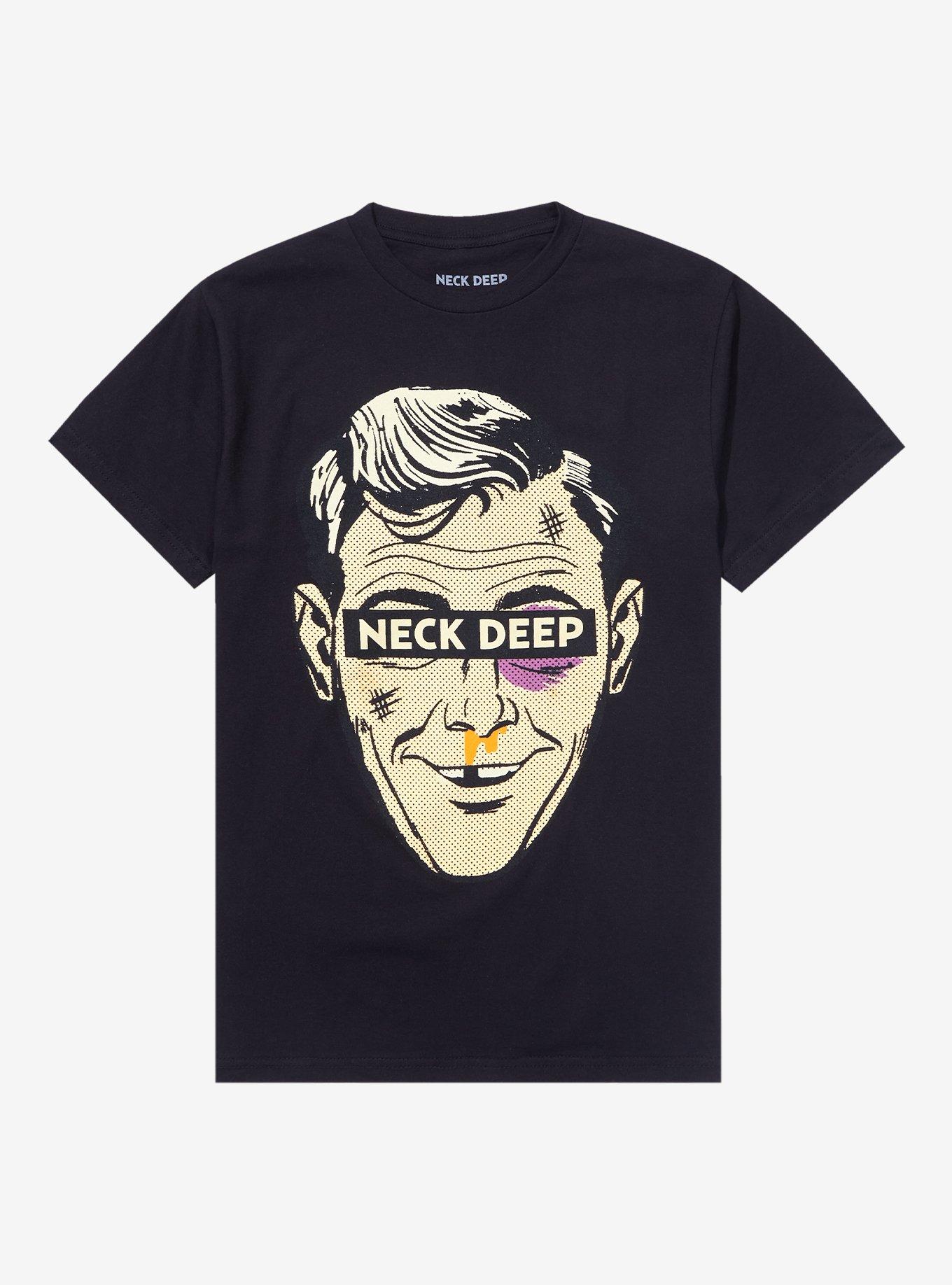 Neck Deep Rain In July Album Art Boyfriend Fit Girls T-Shirt, BLACK, hi-res