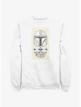 Star Wars The Mandalorian Grogu & Mando Clan Mudhorn Card Sweatshirt, WHITE, hi-res