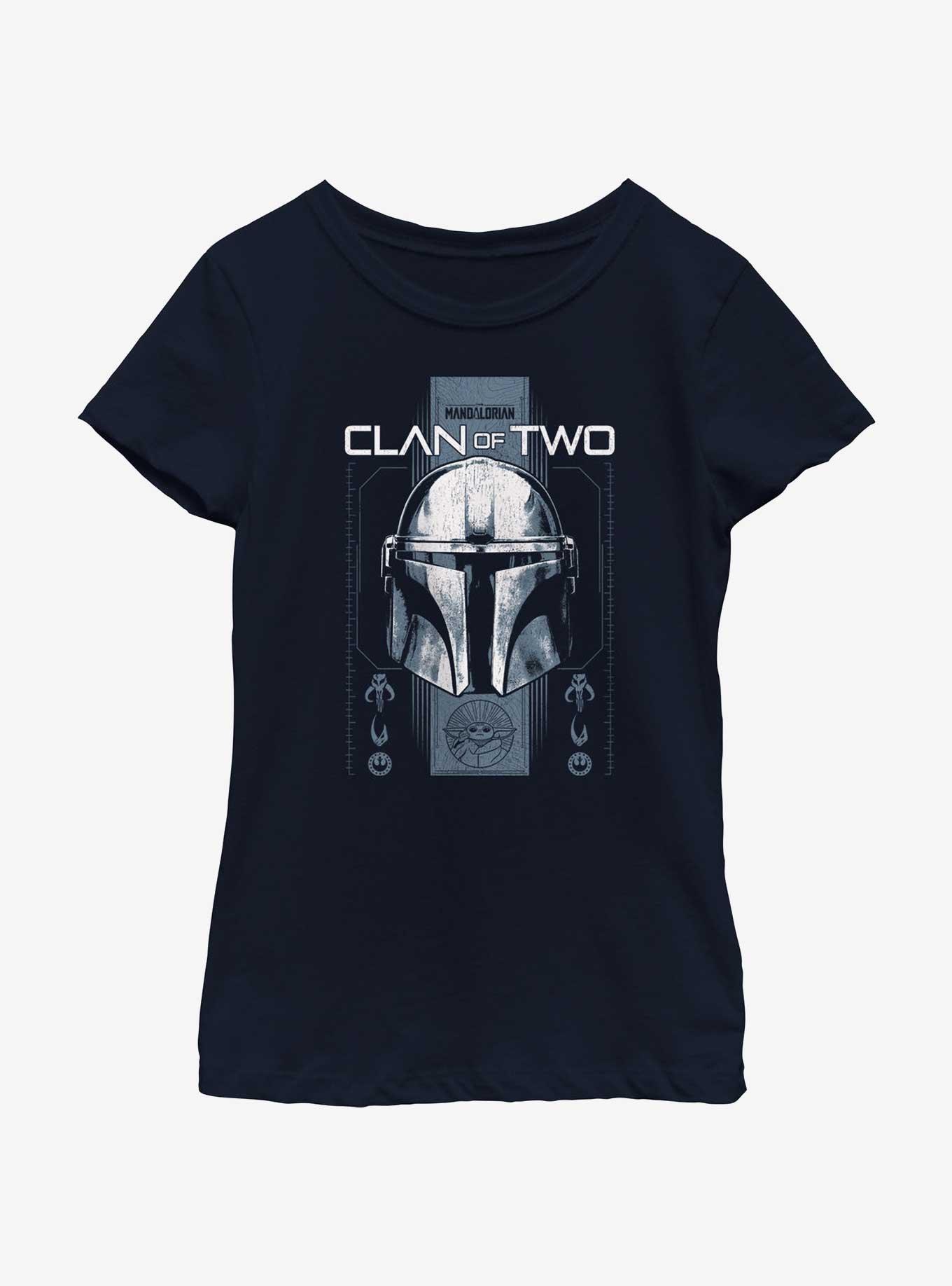 Star Wars The Mandalorian Clan of Two Youth Girls T-Shirt, NAVY, hi-res