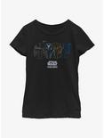 Star Wars The Mandalorian Helmet Logo Youth Girls T-Shirt, BLACK, hi-res