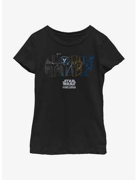 Star Wars The Mandalorian Helmet Logo Youth Girls T-Shirt, , hi-res