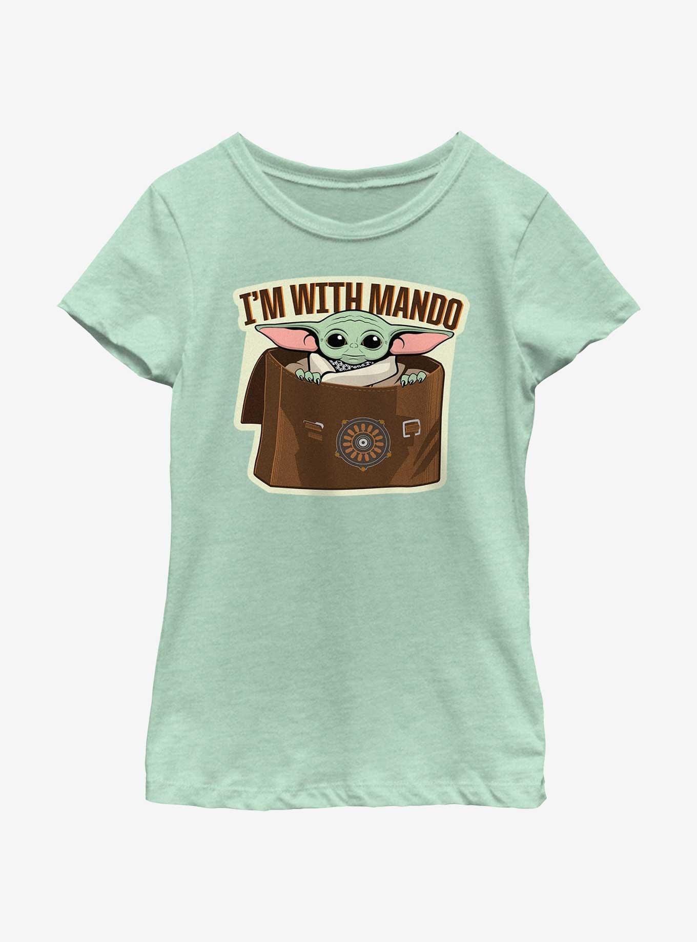 Star Wars The Mandalorian Grogu I'm With Mando Youth Girls T-Shirt, , hi-res