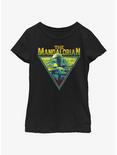 Star Wars The Mandalorian Neon Grunge Logo Youth Girls T-Shirt, BLACK, hi-res