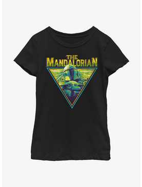 Star Wars The Mandalorian Neon Grunge Logo Youth Girls T-Shirt, , hi-res