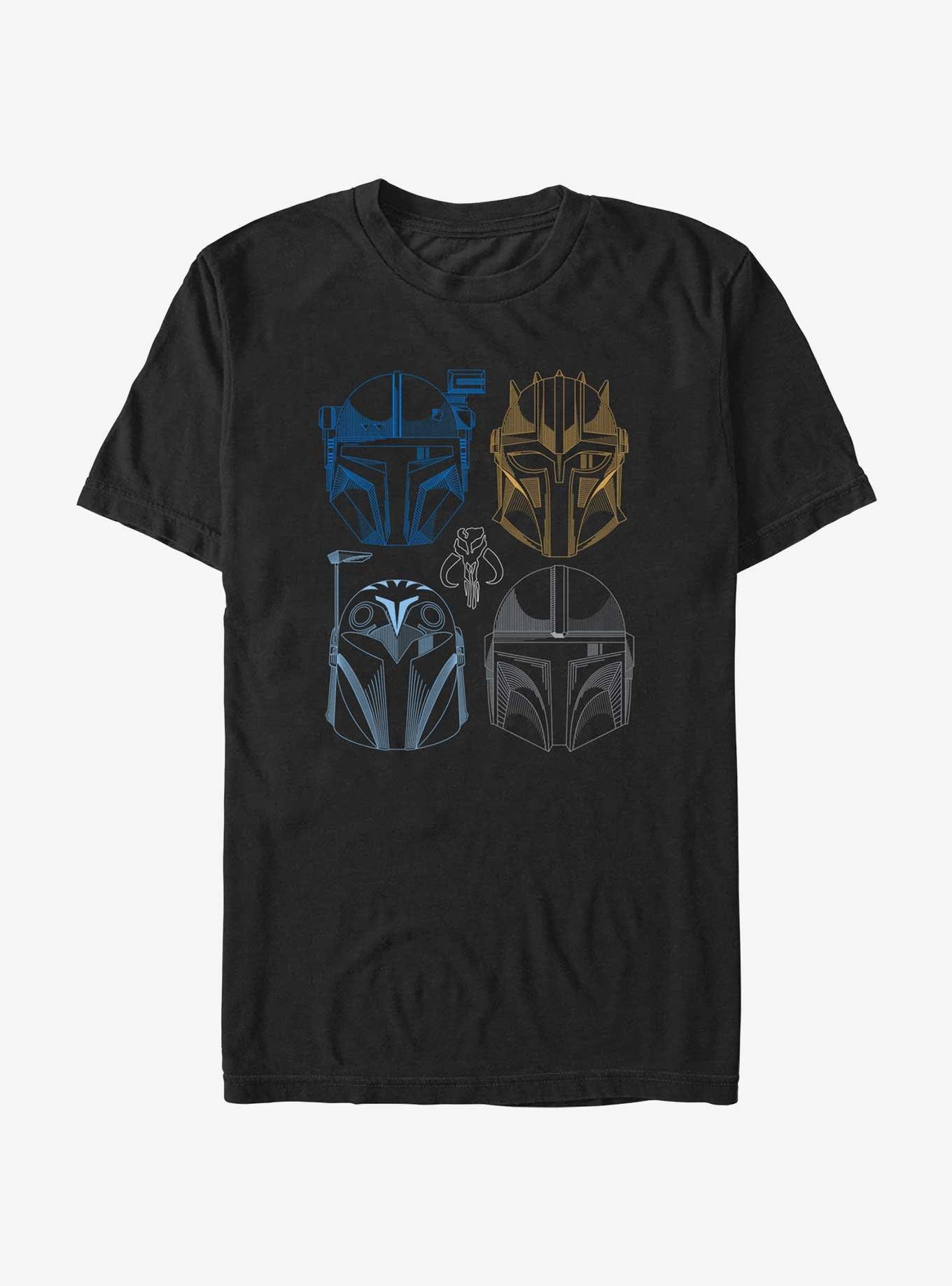 Star Wars The Mandalorian This Is The Way Helmet Lineup T-Shirt, BLACK, hi-res